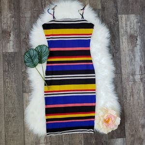 ❤💙🖤💛Multicolored Striped Dress